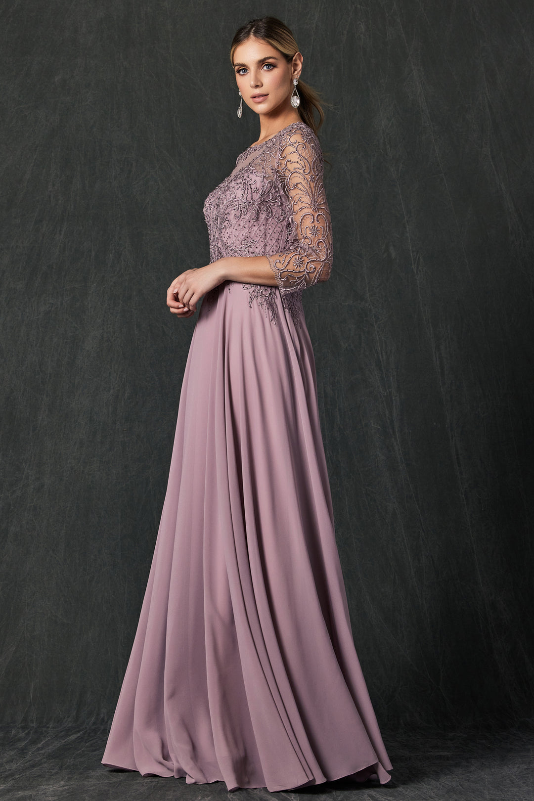 Juliet M11 mother of the bride dress side view