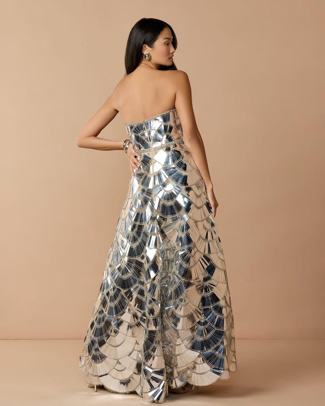 Mac Duggal 10168 Hand Embellished Strapless Ball Gown