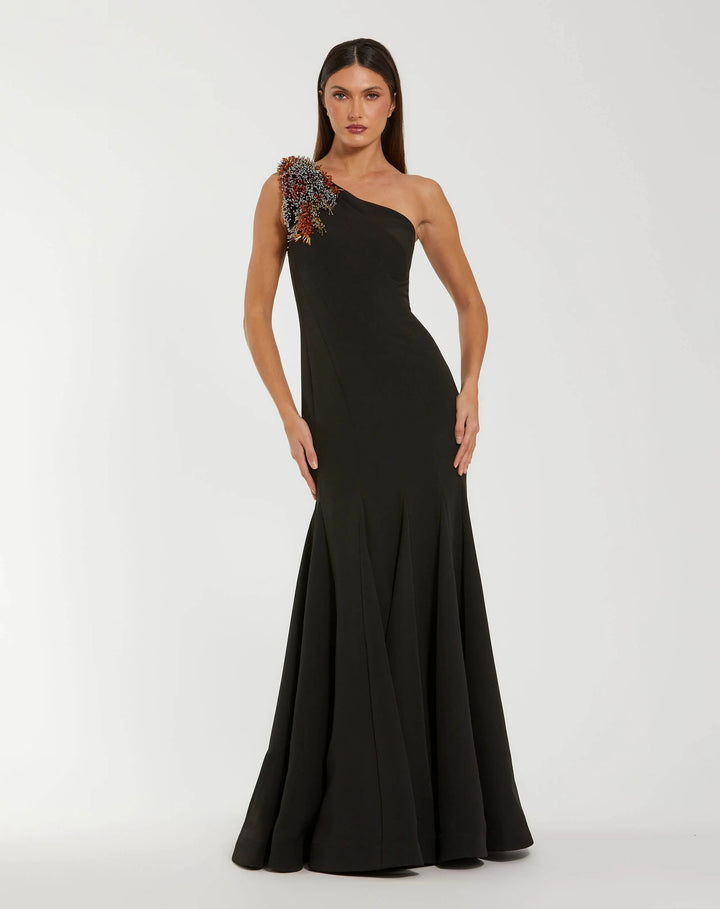 Mac Duggal 11843 One Shoulder Beaded Mermaid Gown