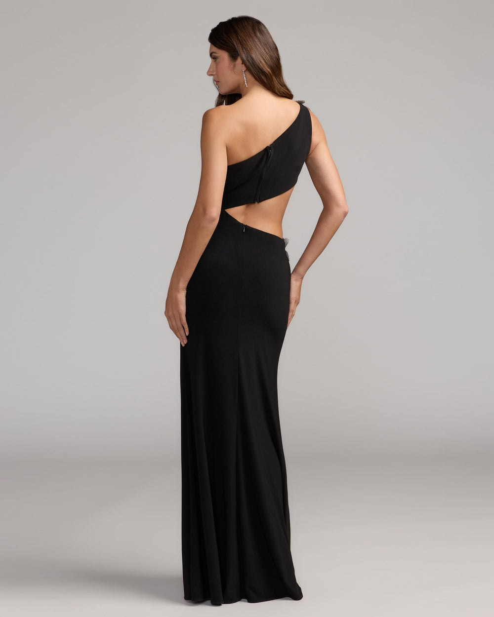 Mac Duggal 11972 One Shoulder 3D Floral Jersey Gown