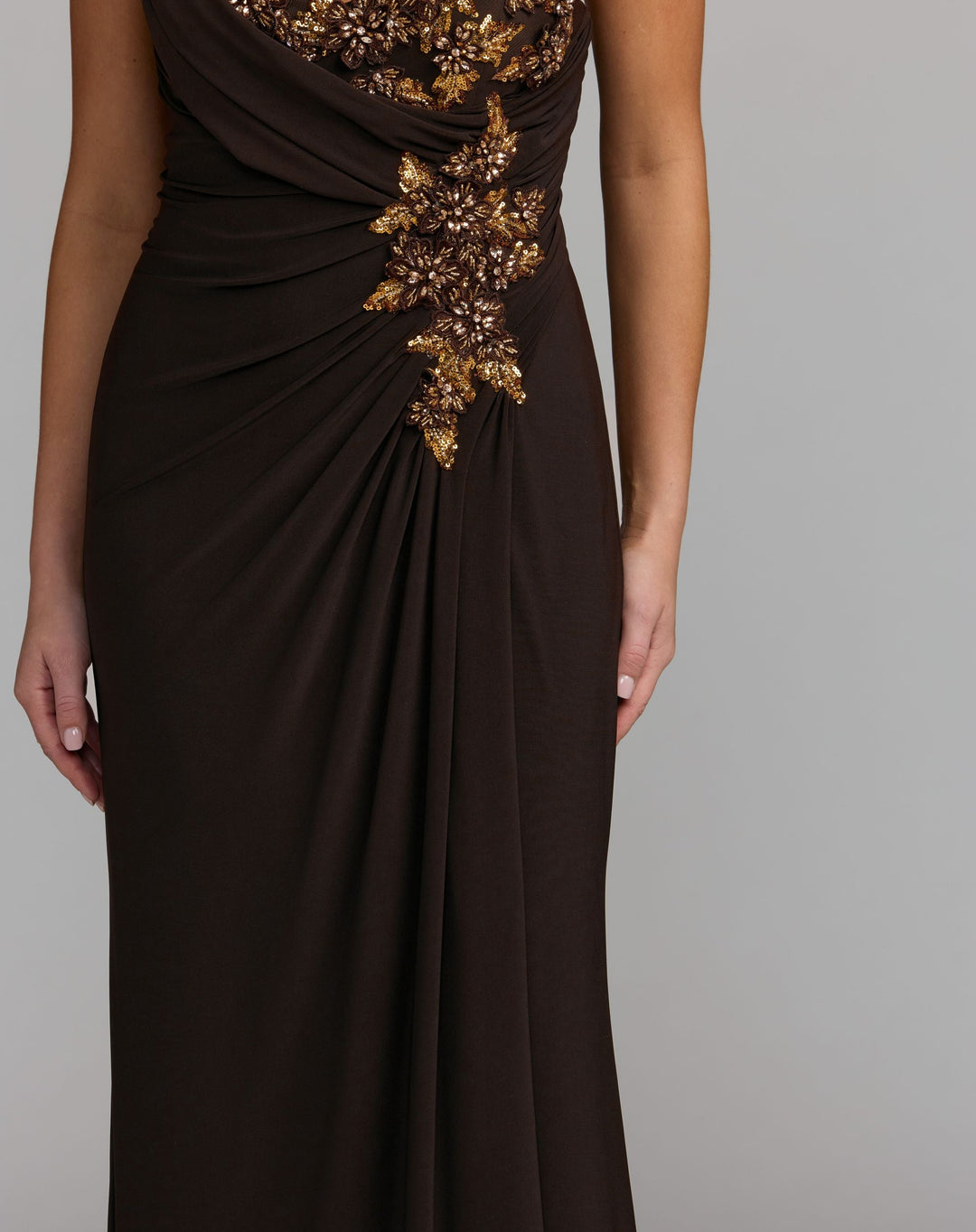 Mac Duggal 13243 One Shoulder Embellished Jersey Gown
