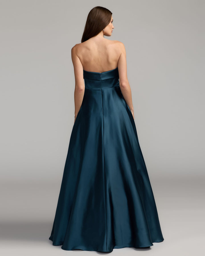 Mac Duggal 13280 Strapless Draped Satin Ball Gown