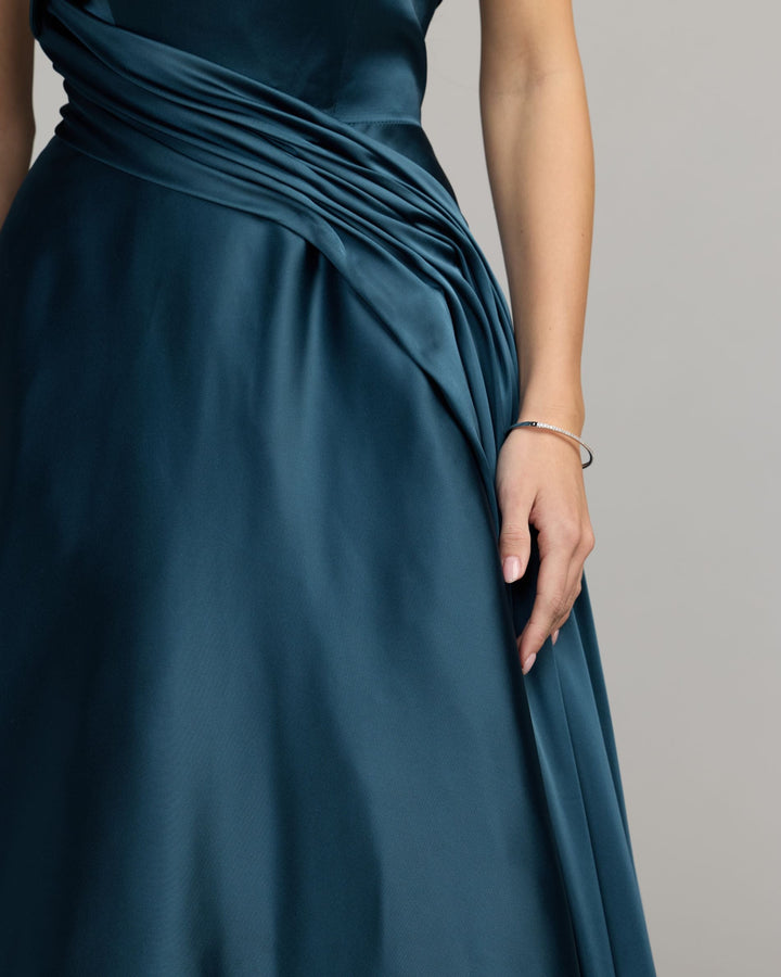 Mac Duggal 13280 Strapless Draped Satin Ball Gown