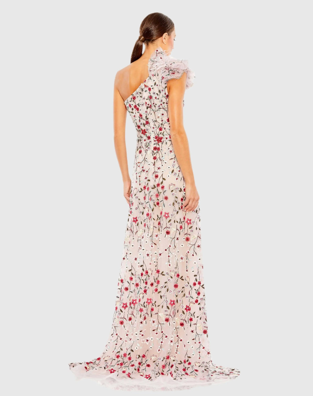 Mac Duggal 20331 Embellished One Shoulder A Line Floral Gown