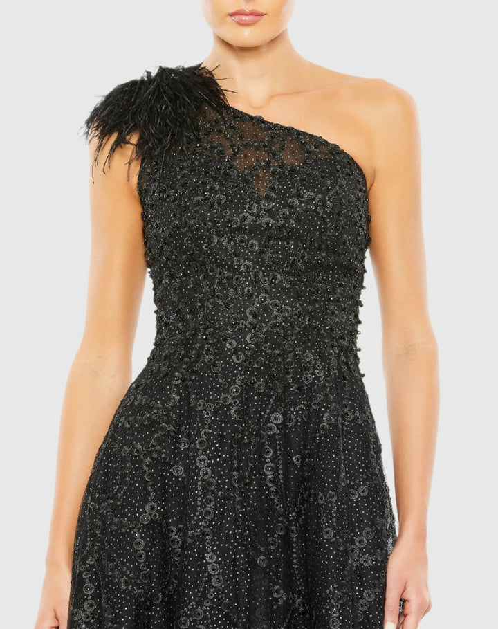 Mac Duggal 20389 Embellished One Shoulder A Line Gown