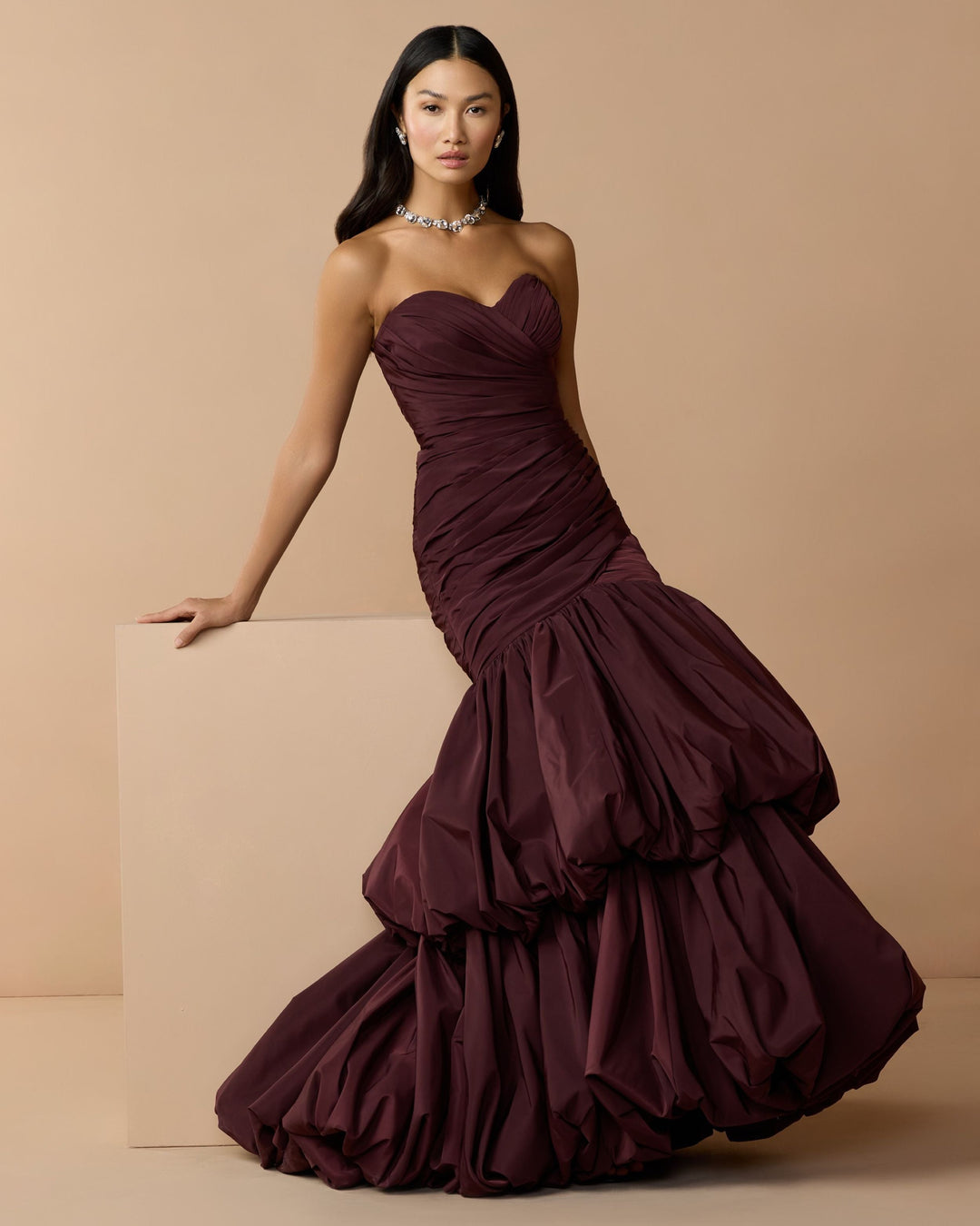 Mac Duggal 21185 Ruched Mermaid Gown with Bubble Hem