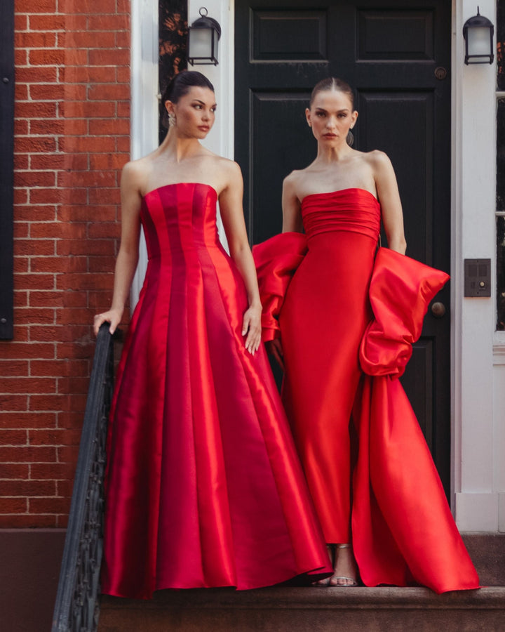 Mac Duggal 56499 Strapless Mikado Panel Ball Gown