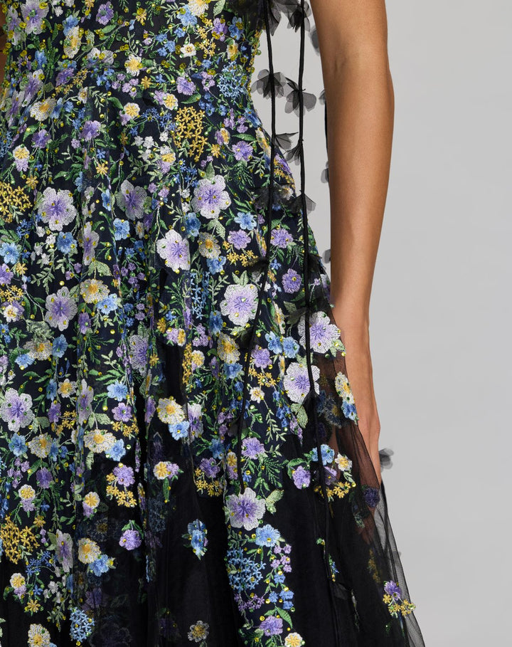 Mac Duggal 21356 Floral Embroidered Sweetheart Neck A-Line Dress