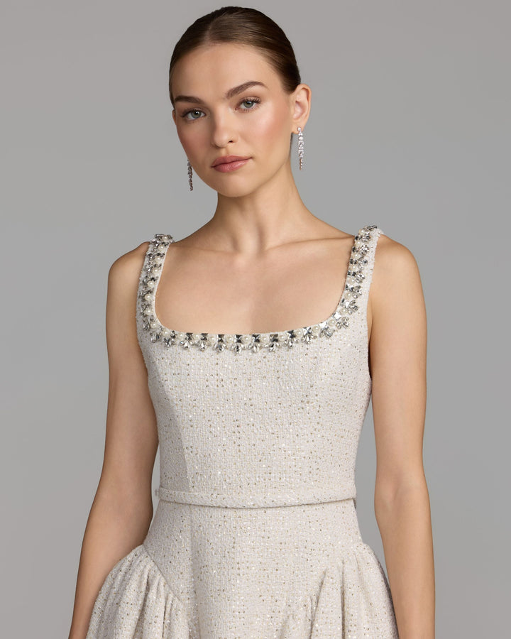 Mac Duggal 21544 Embellished Boucle Mini Dress