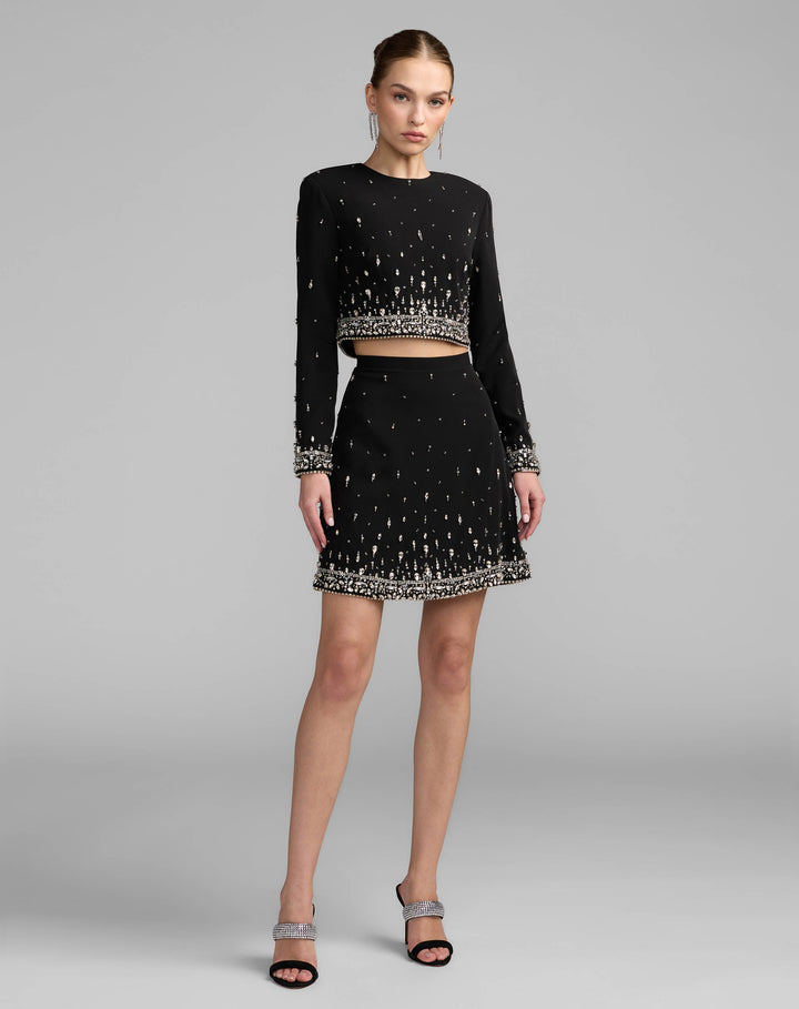 Mac Duggal 2261 Embellished Top And Mini Skirt Set