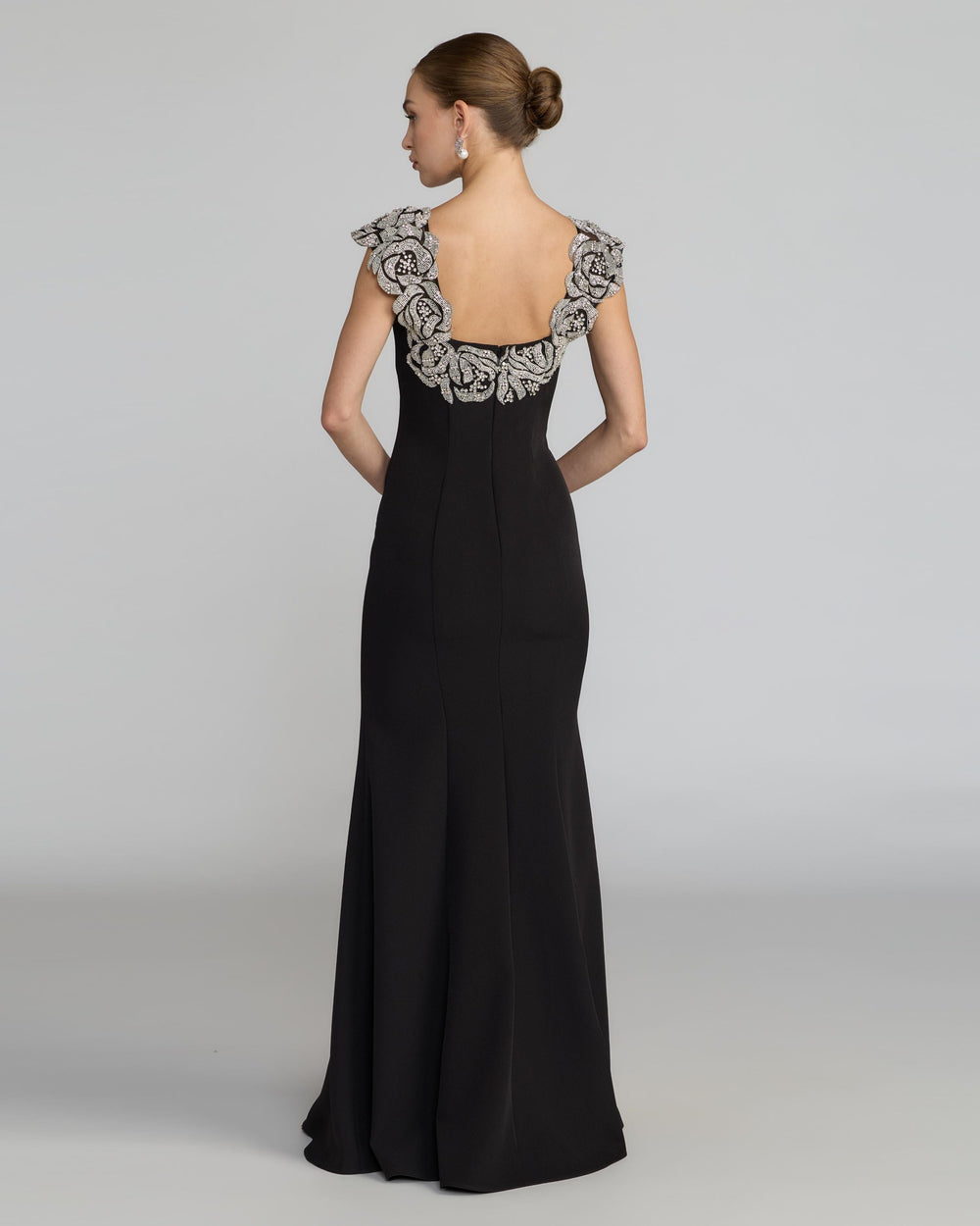Mac Duggal 2318 Beaded Floral Appliqué Mermaid Gown