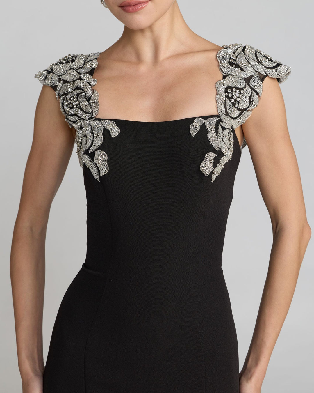 Mac Duggal 2318 Beaded Floral Appliqué Mermaid Gown