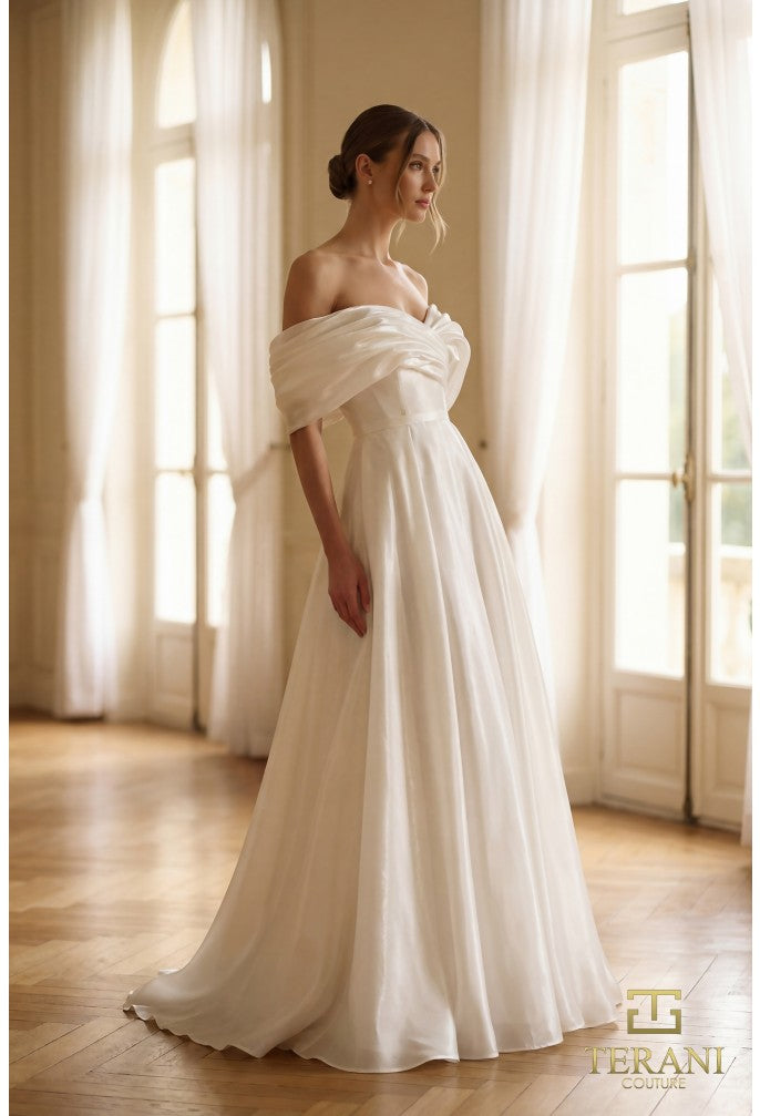 Terani 251M4044-S Off-the-Shoulder Sweetheart Corset Bridal Dress
