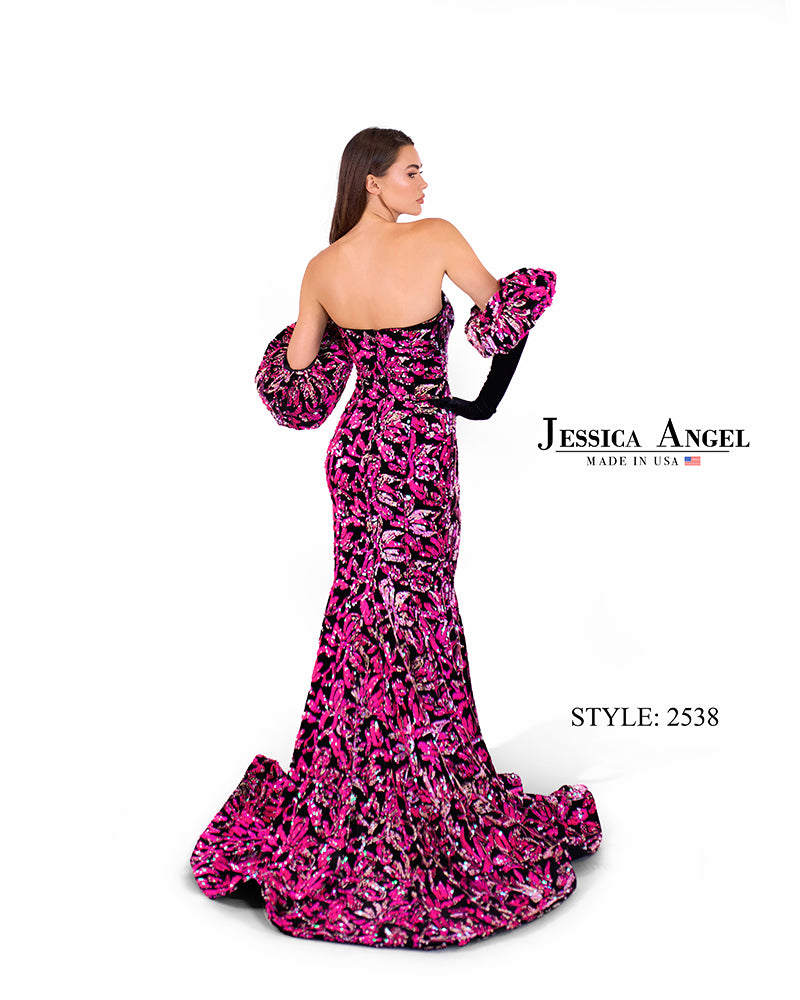 Jessica Angel 2538 strapless mermaid gown back view