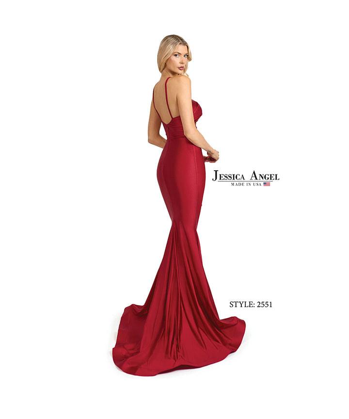 Jessica Angel 2551 open back mermaid gown back view
