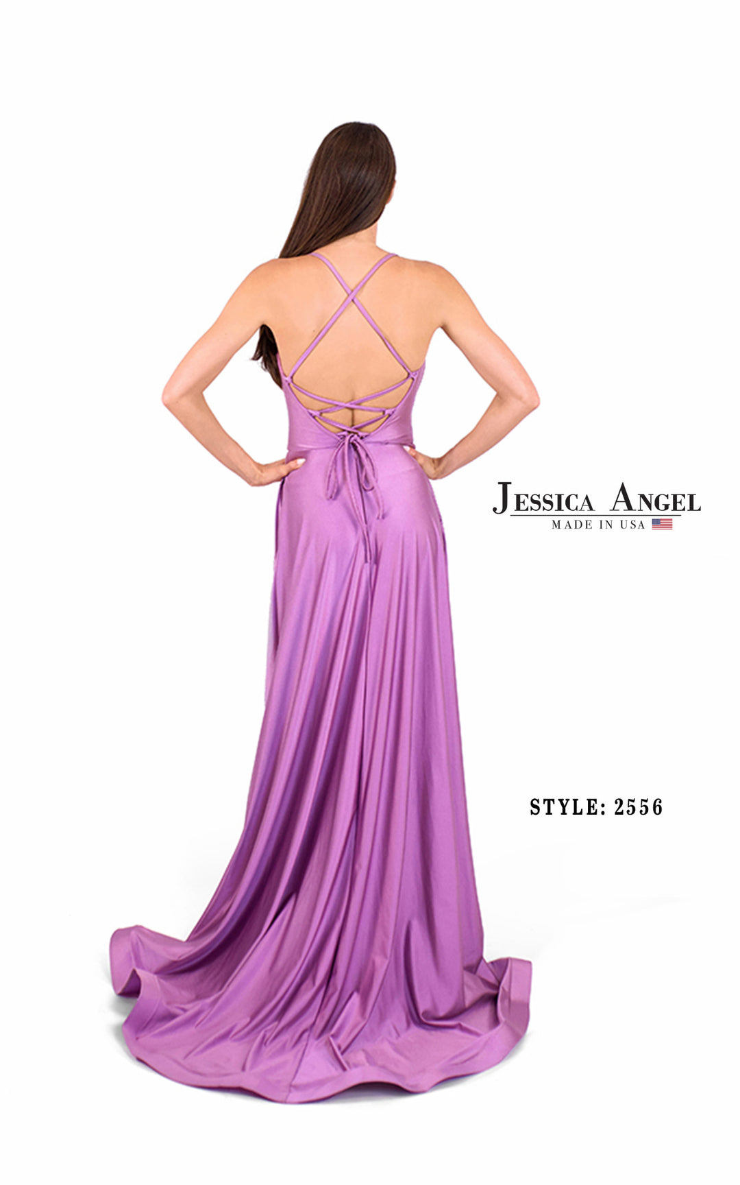 Jessica Angel 2556 lace-up back a-line gown back view