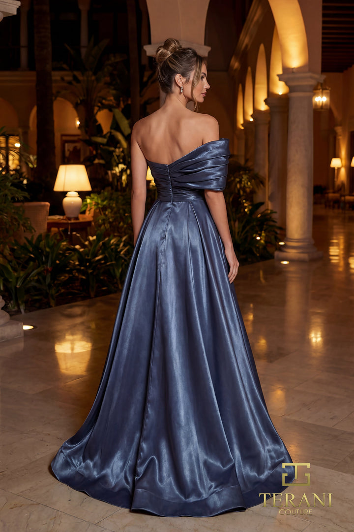 Terani 262E7103 Sweetheart Asymmetrical Sleeveless Structured Dress
