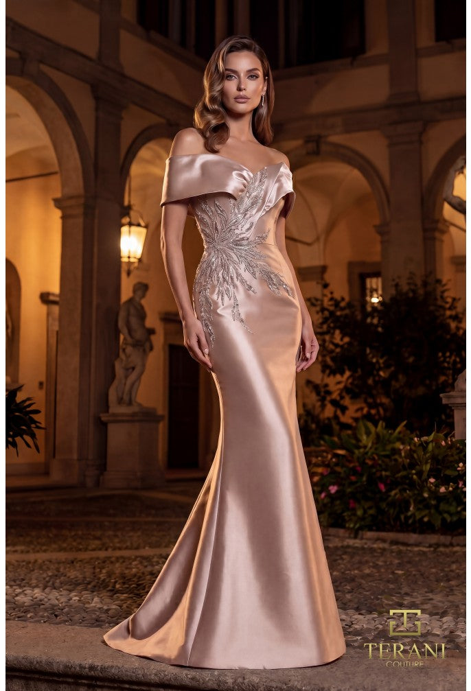 Terani 262M7517 Sweetheart Cap Sleeve Structured Dress