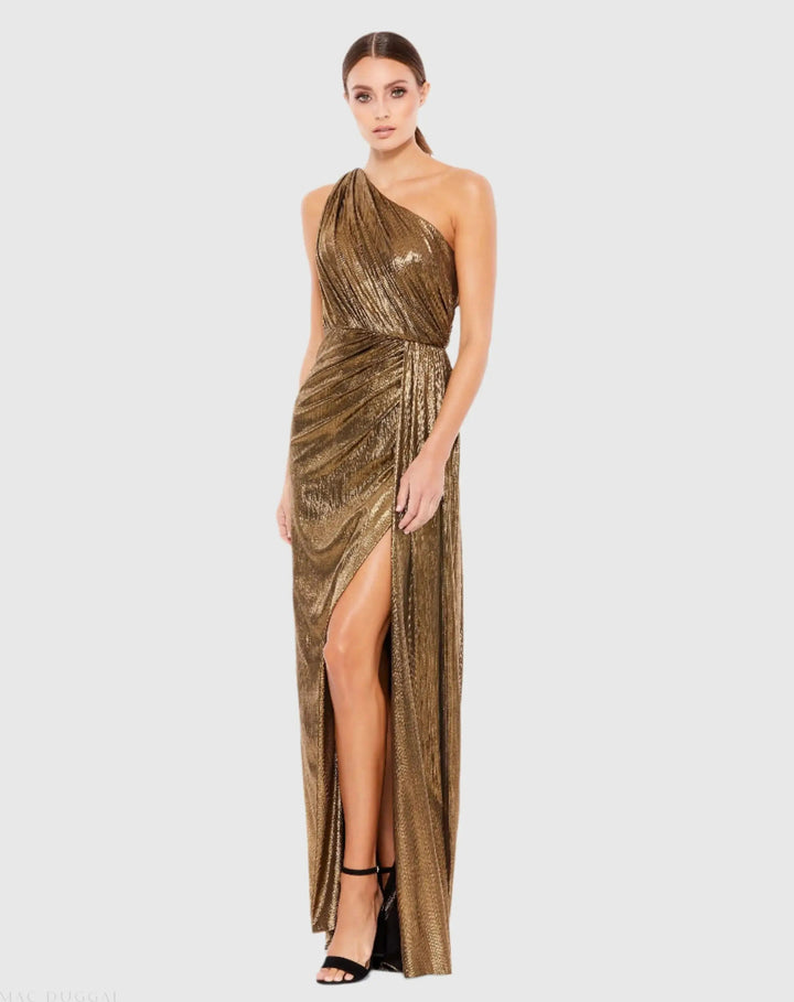Mac Duggal 26537 One Shoulder Draped Gown