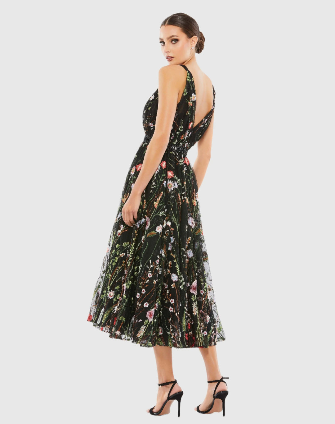 Mac Duggal 26557 Floral Embroidered Midi Dress