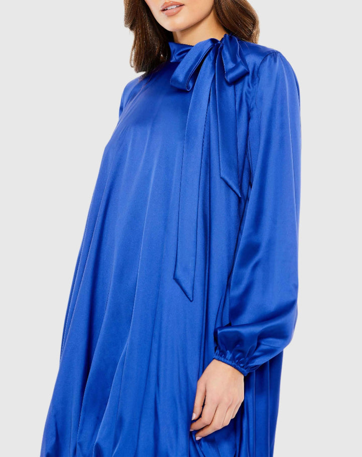 Mac Duggal 26922 High Neck Long Sleeve Bubble Hem Dress