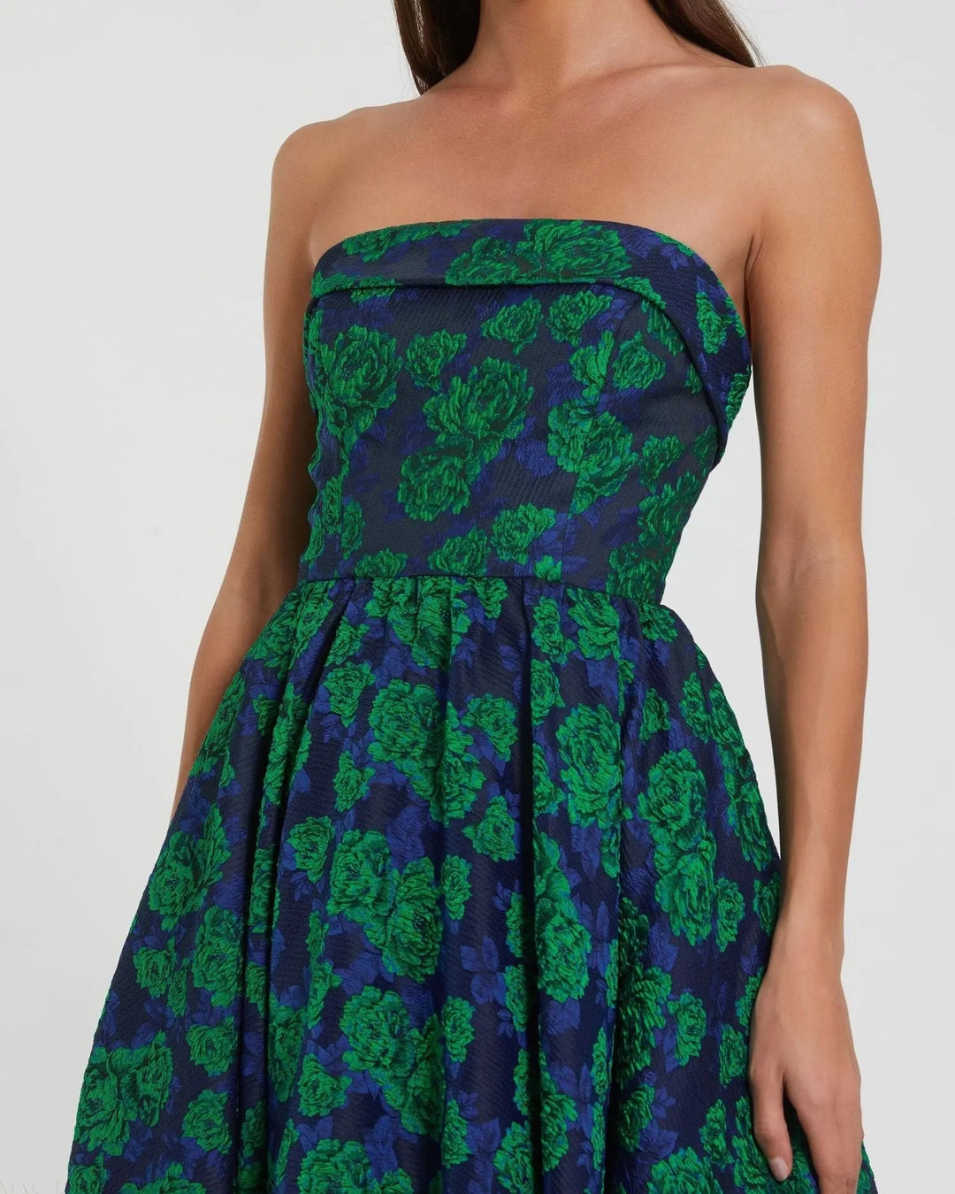 Mac Duggal 27594 Brocade Strapless A Line Midi Dress
