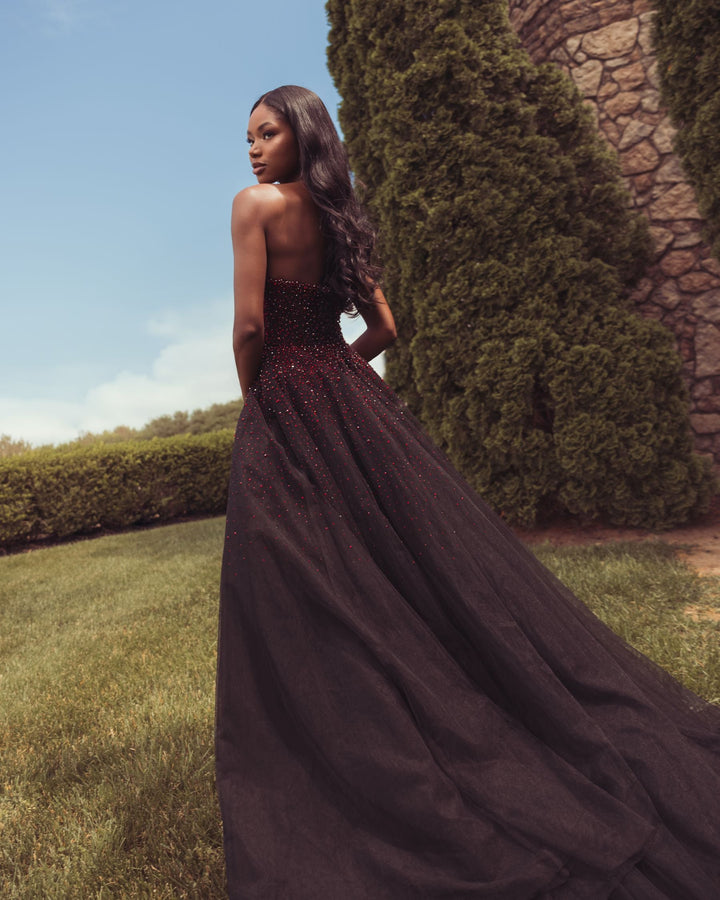 Mac Duggal 37084 Embellished Tulle Strapless Ball Gown