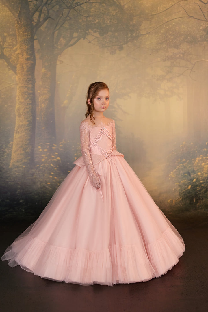 Pentelei 3931 Corset Lace-Up Ball Gown Kids Dress