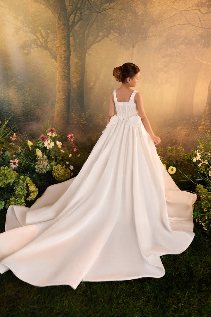 Pentelei 3938 Crystal Beaded Ball Gown with Optional Cape Kids Dress