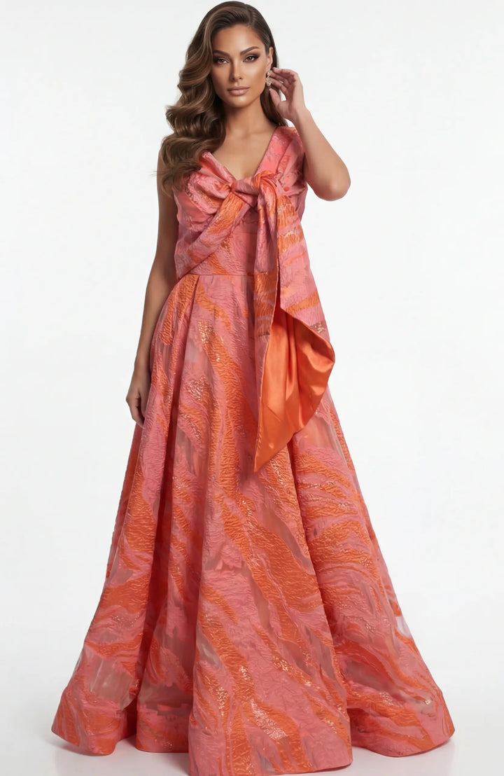 Jovani 41136 floor-length A-line gown with full skirt view 5