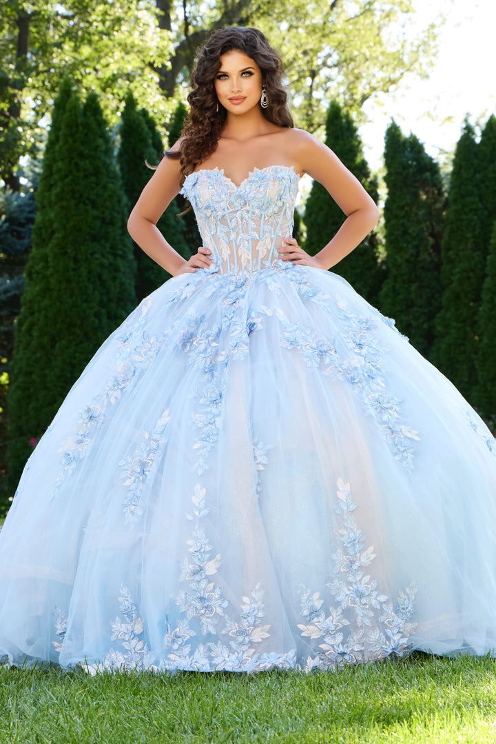 Jovani Q43433 Princess Quinceañera Gown With Floral Embroidery