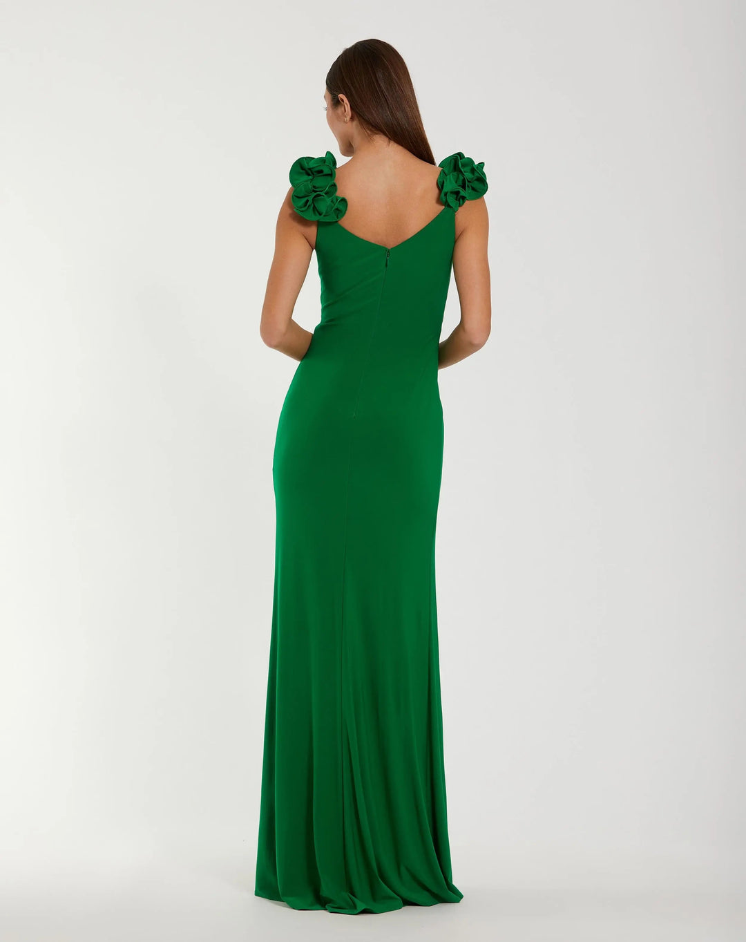 Mac Duggal 44094 Sleeveless V-Neck Gown With Ruffled Straps