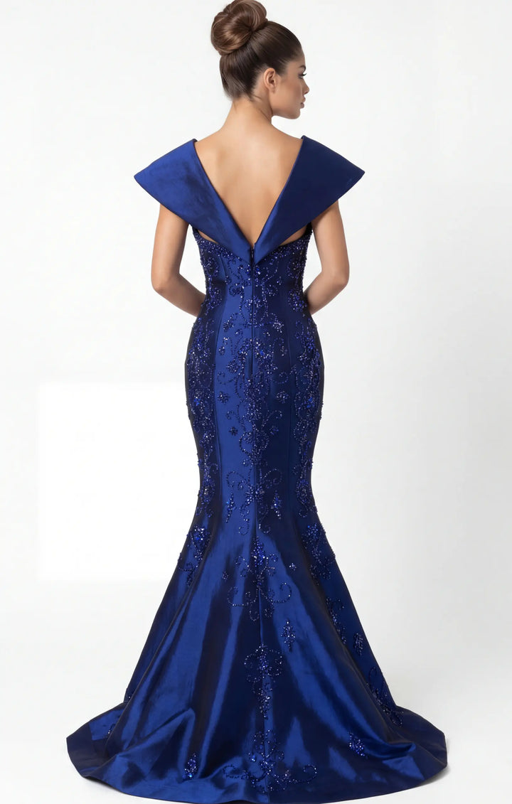 Jovani 45337 V-neck mermaid gown view 2
