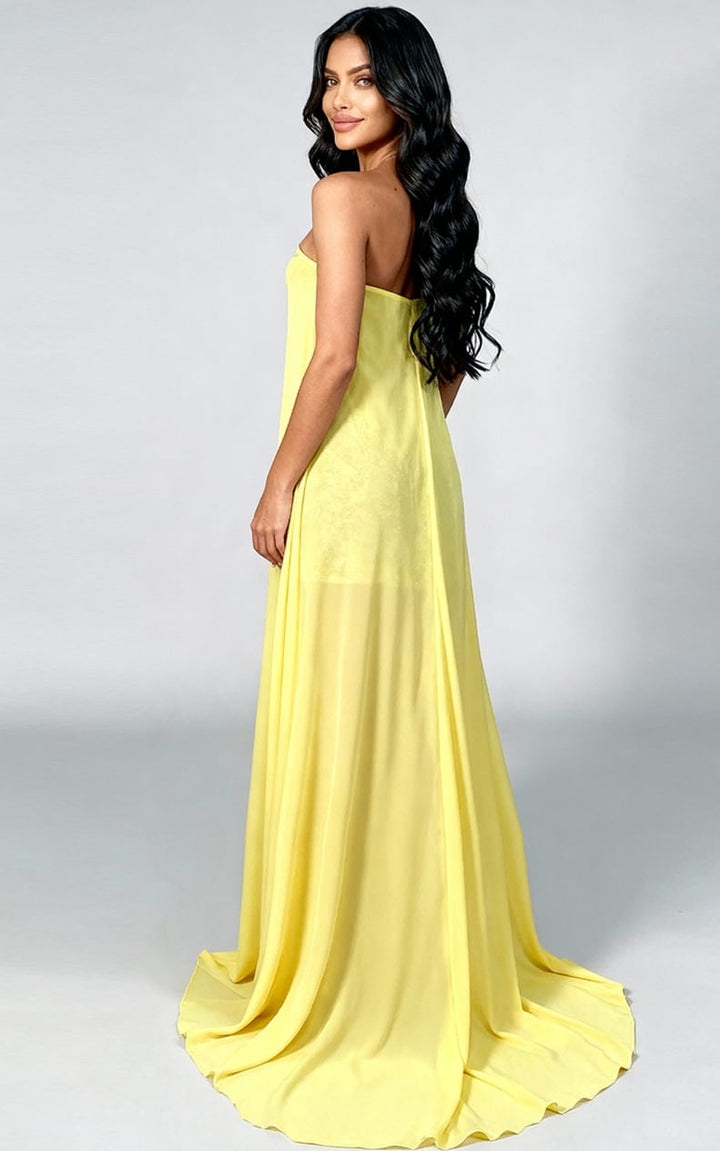 Jovani 46072 mini dress with floor length cape back view