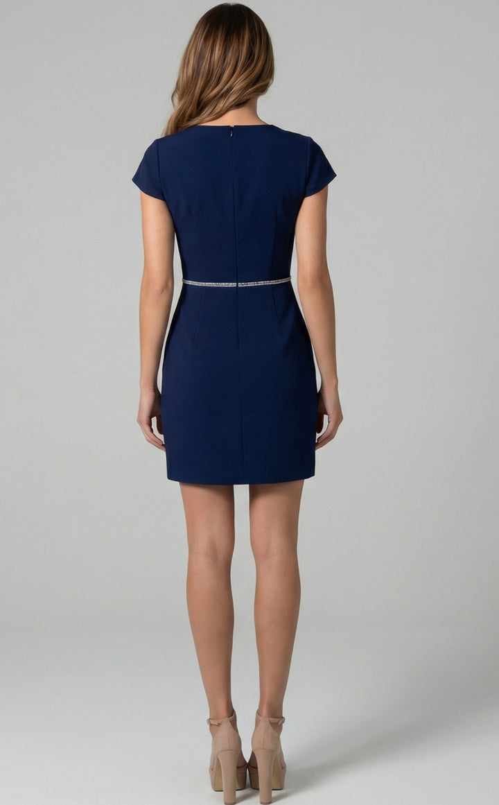 Jovani 47618 Short Fitted Dress With Bow Embellished Front