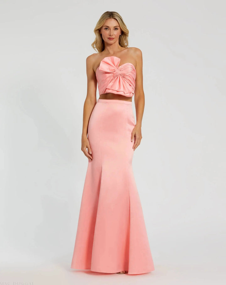 Mac Duggal 49832 Strapless Bow Top and Mermaid Skirt 2 Piece Set