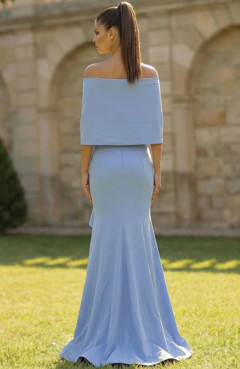 Jovani 50270 Off Shoulder Gown With Draped Wrap Detail - FOSTANI.com