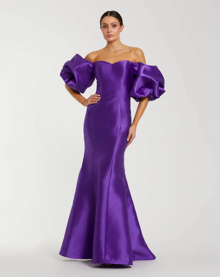 Mac Duggal 50677 Sweetheart Off the Shoulder Puff Sleeve Gown