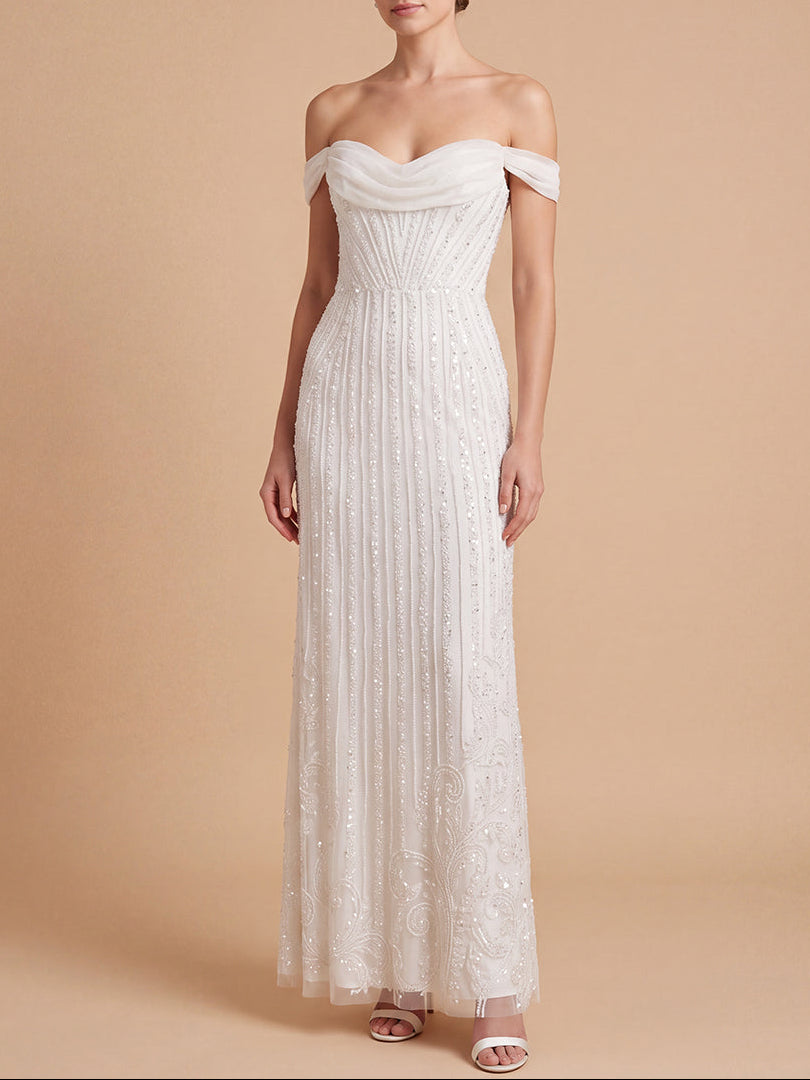 Lara 51238 Off Shoulder Corset Bridal Gown