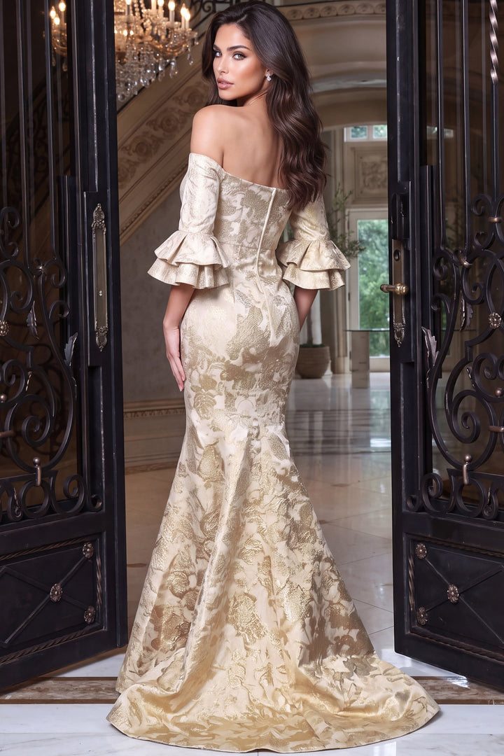 Jovani 52823 jacquard mermaid evening gown - alternate view
