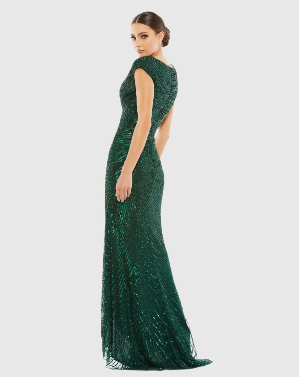 Mac Duggal 5441 Embellished Cap Sleeve Evening Gown