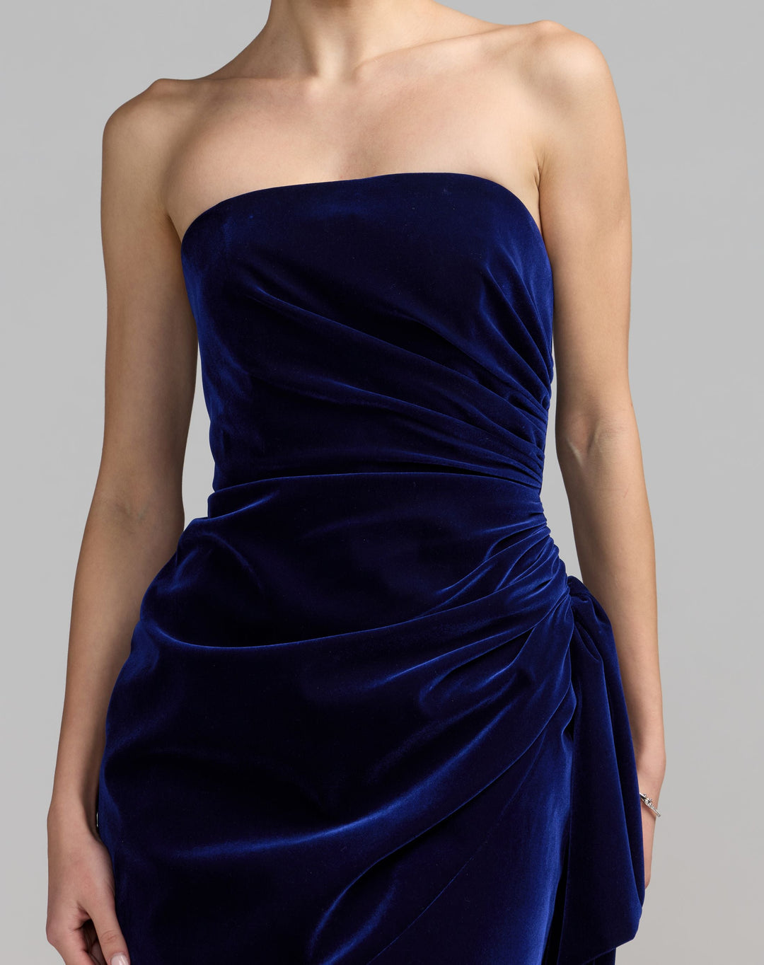 Mac Duggal 55081 Strapless Velvet Wrap Mini Dress