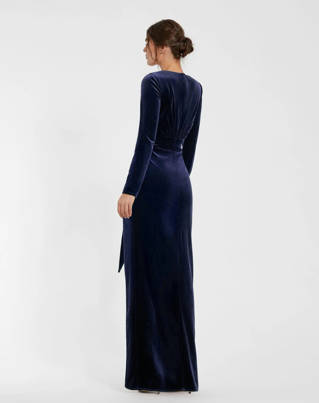 Mac Duggal 56143 Ruched Velvet Column Evening Gown