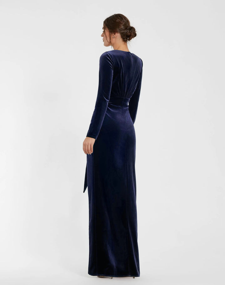 Mac Duggal 56143 Ruched Velvet Column Evening Gown