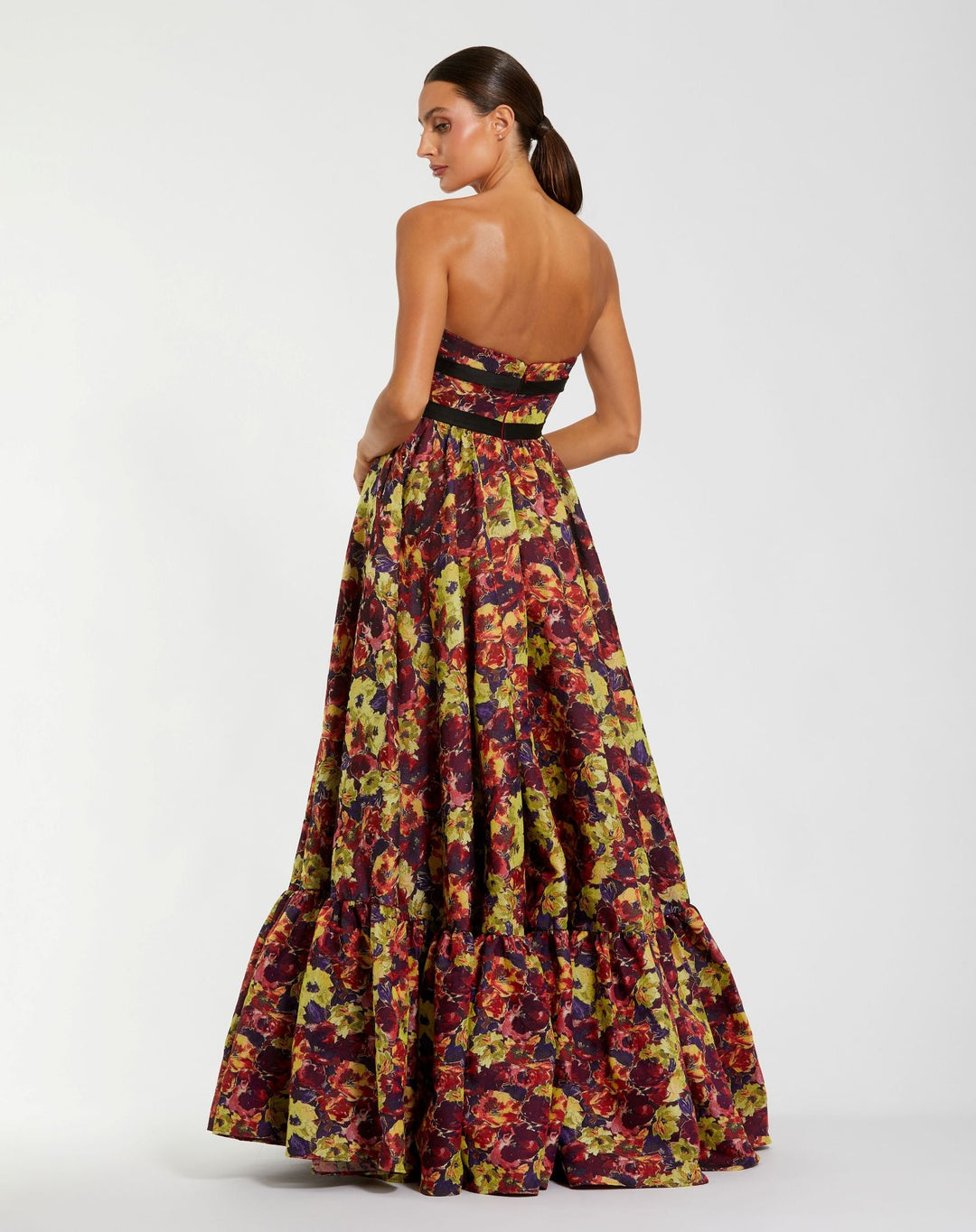 Mac Duggal 56166 Multicolor Sleeveless Brocade A-Line Gown