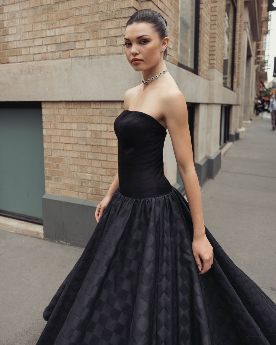 Mac Duggal 56269 Strapless Satin Drop Waist Gown