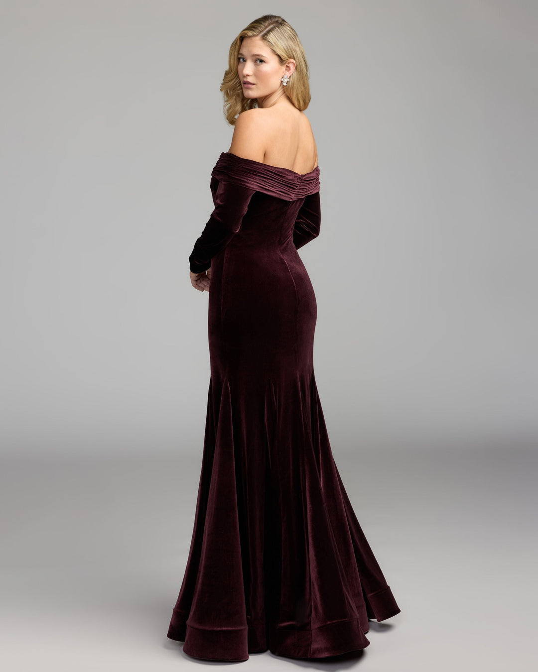 Mac Duggal 56476 Off The Shoulder Velvet Mermaid Gown