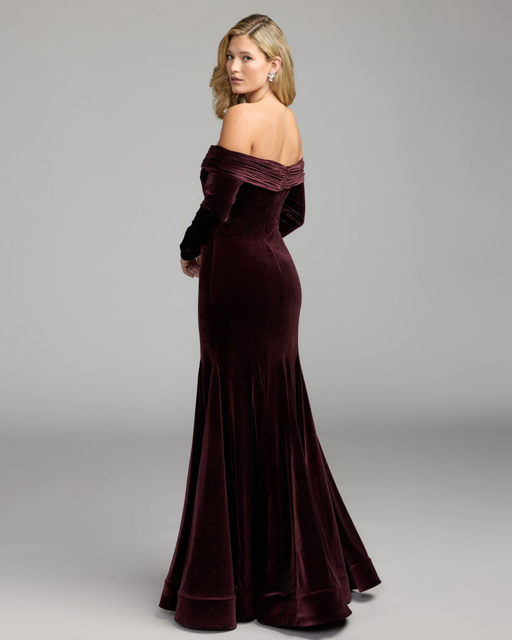 Mac Duggal 56476 Off The Shoulder Velvet Mermaid Gown