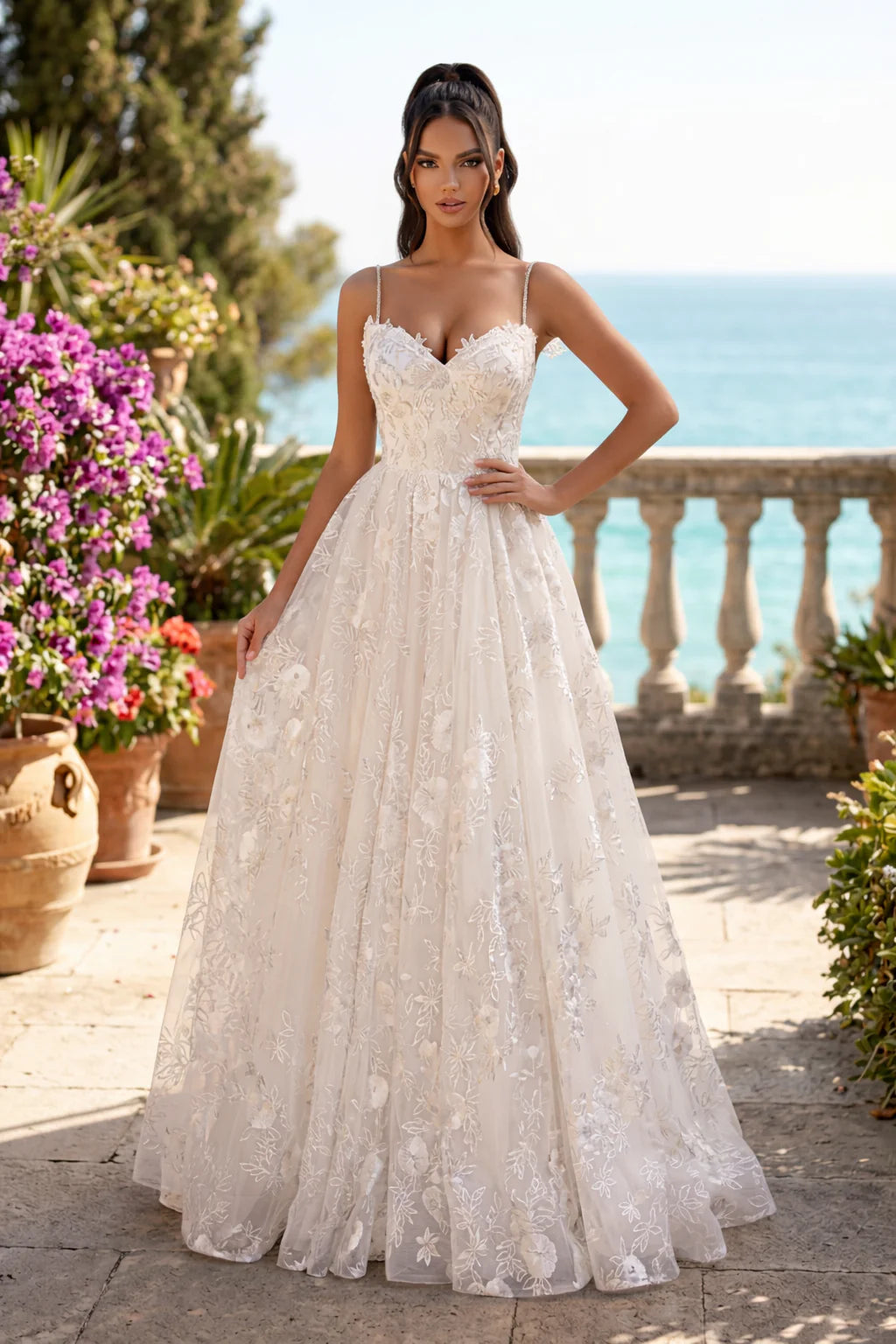 Clarisse 600548 Cold Shoulder Bridal Dress