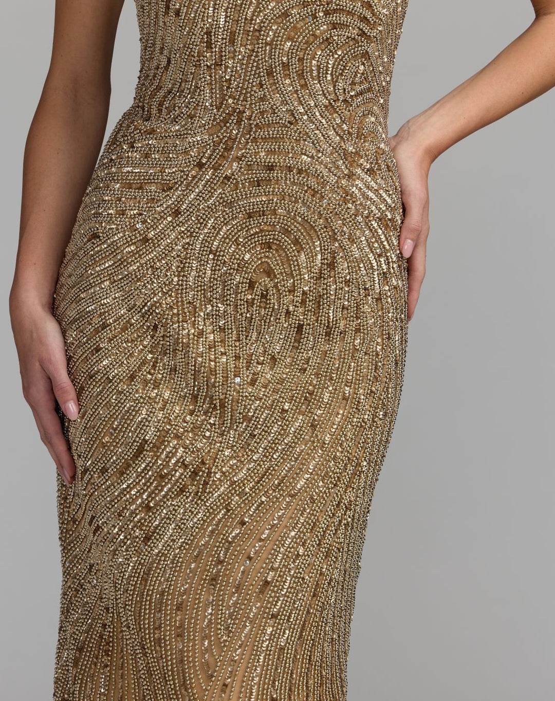 Mac Duggal 6292 Swirl Embellished Strapless Column Gown